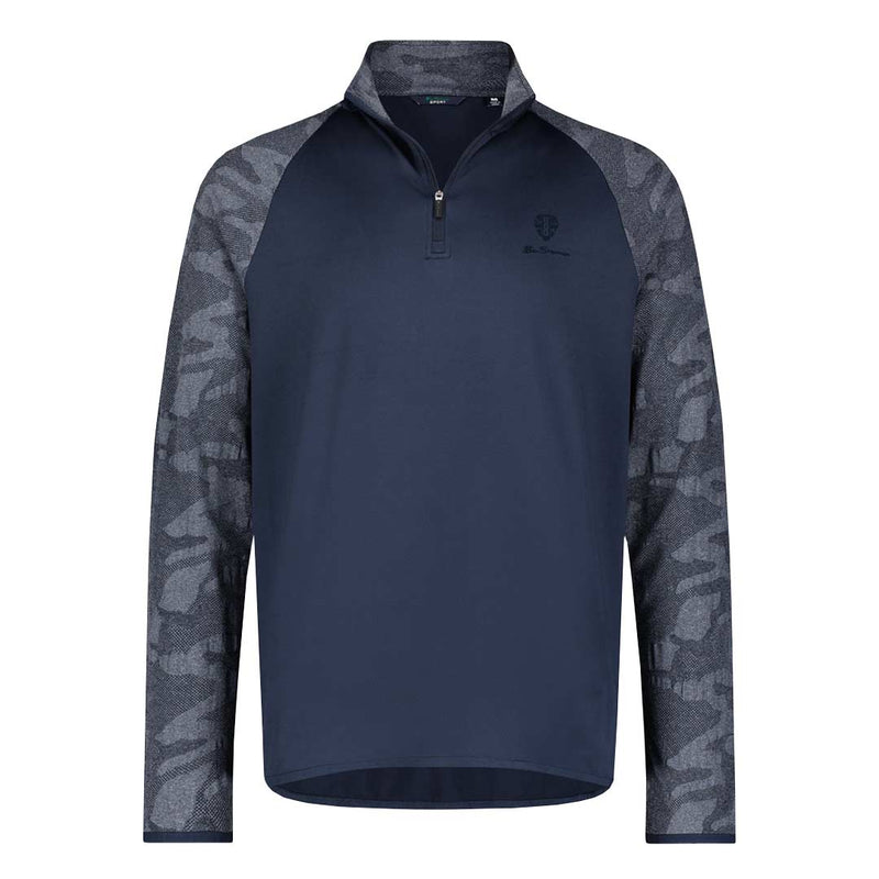 Ben Sherman - Men's Camo Jacquard 1/4 Zip Pullover (G72E4CSK NVY)