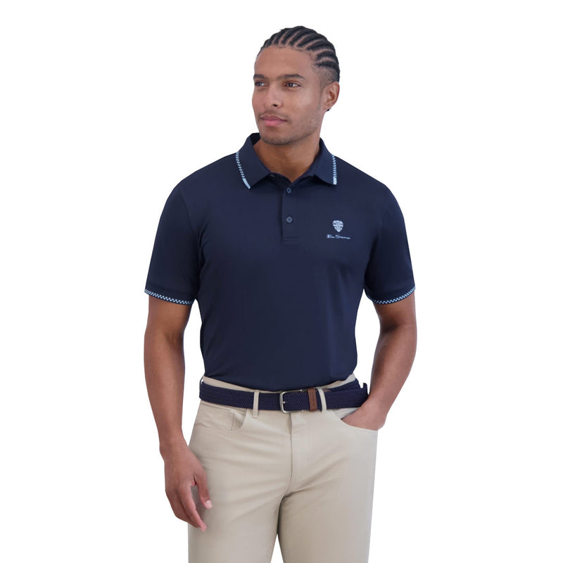 Ben Sherman - Men's Checker Rib Pique Polo (624000542 NVY)