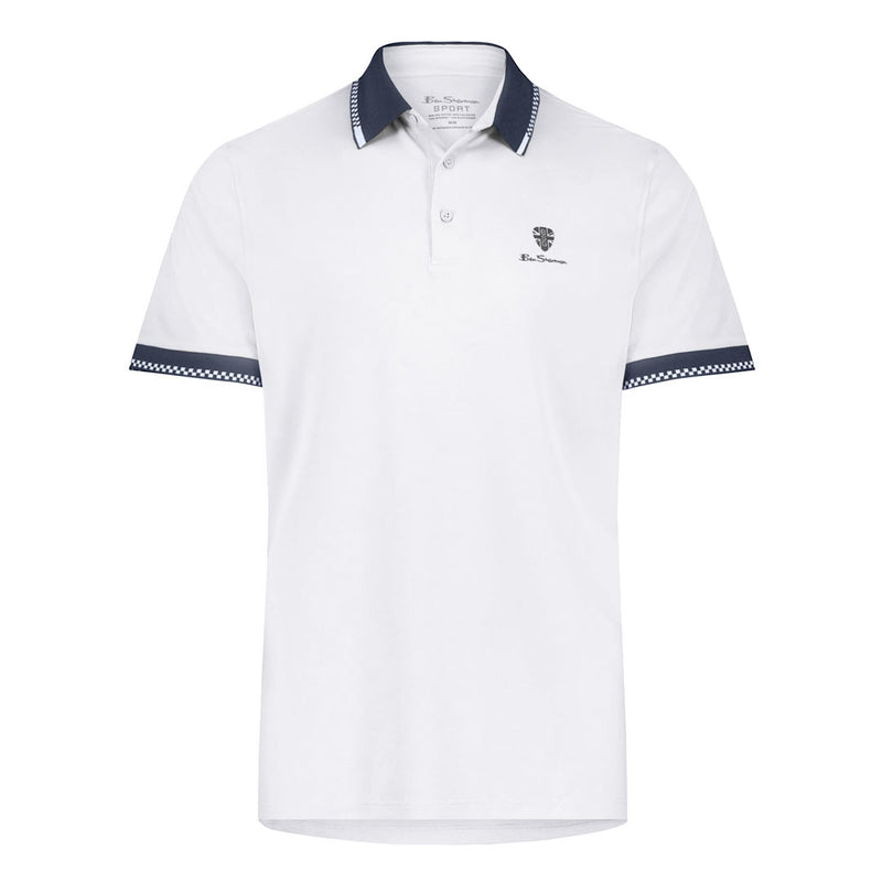 Ben Sherman - Men's Checker Rib Tech Pique Polo (624000542 WHT)