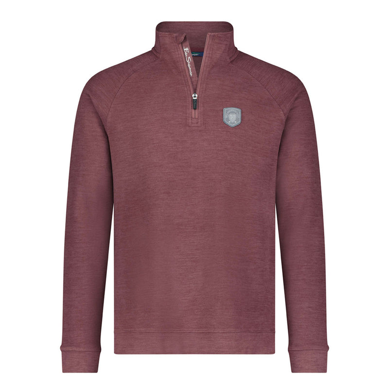 Ben Sherman - Men's Melange Fleece 1/4 Zip Pullover (624003736 BUR)