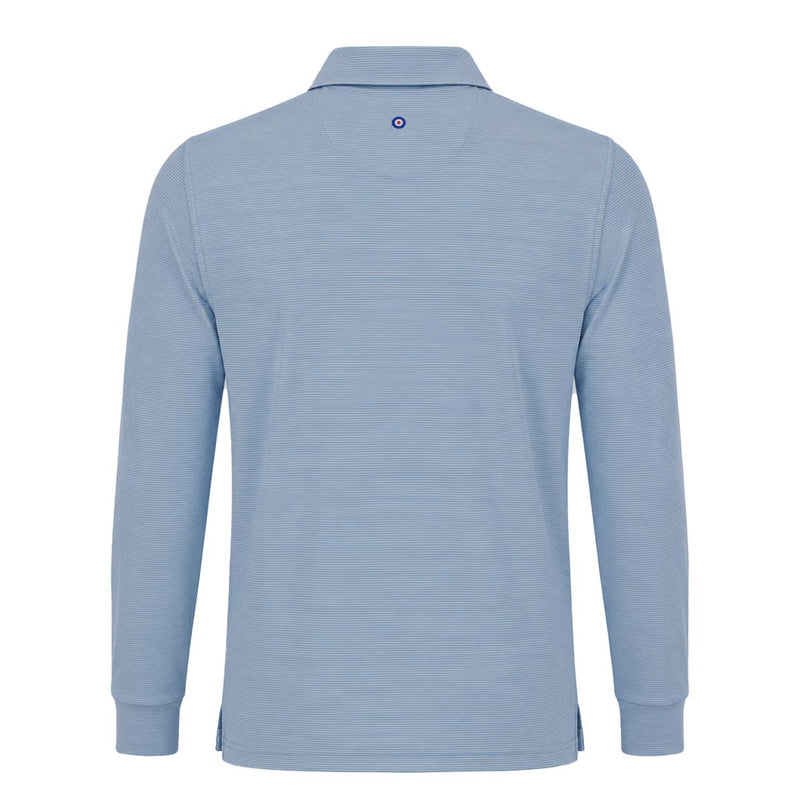 Ben Sherman - Men's Mini Stripe Long Sleeve Polo (624001418 BLU)
