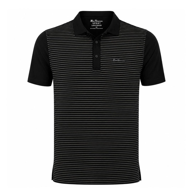 Ben Sherman - Men's Mini Stripes Color Block Polo (G7227ADG BLK)