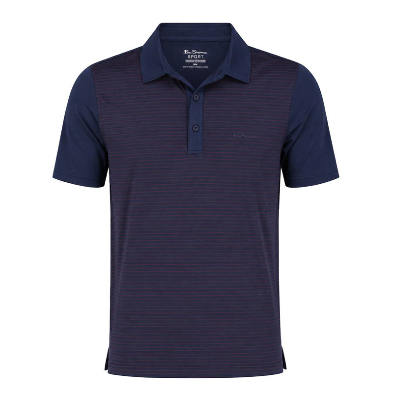 Ben Sherman - Men's Mini Stripes Color Block Polo (G7227ADG NVY)