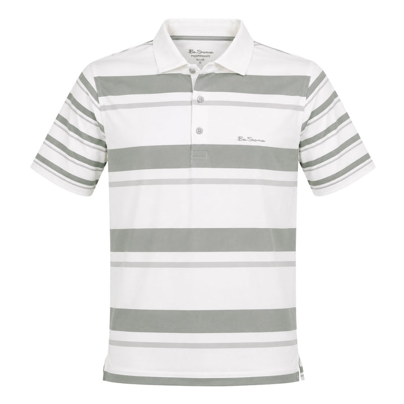 Ben Sherman - Men's Mixed Stripe Tech Jersey Polo (G7253AKG LGR)