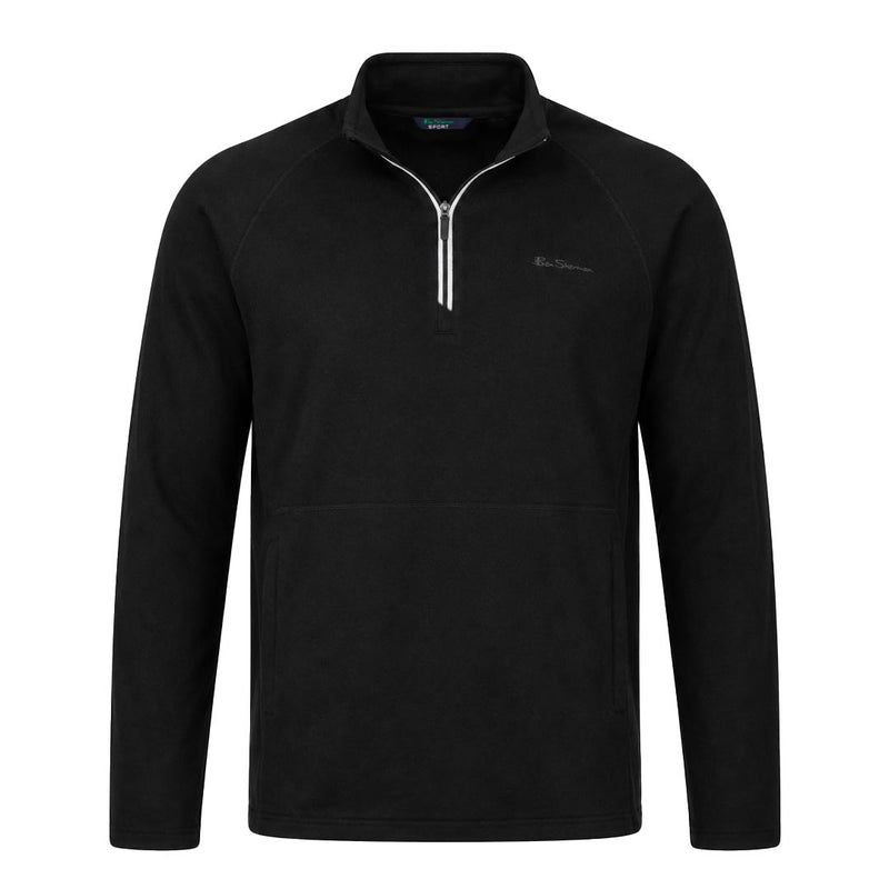 Ben Sherman - Men's Performance Micro Fleece 1/4 Zip Pullover (624000147 BLK)
