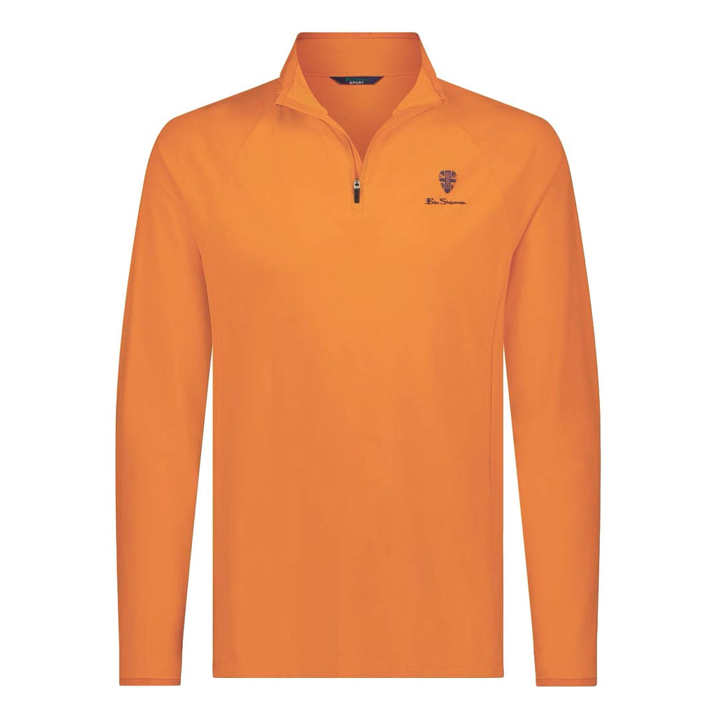 Ben Sherman - Men's Solid Pique 1/4 Zip Pullover (624000553 AMB
