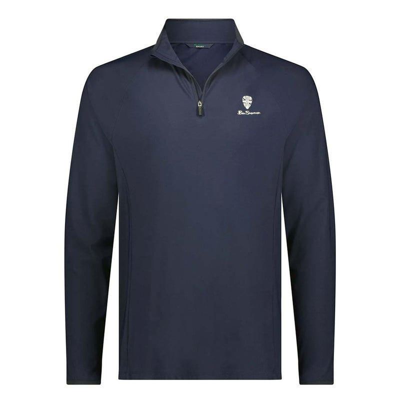 Ben Sherman - Men's Solid Pique 1/4 Zip Pullover (624000553 NVY)