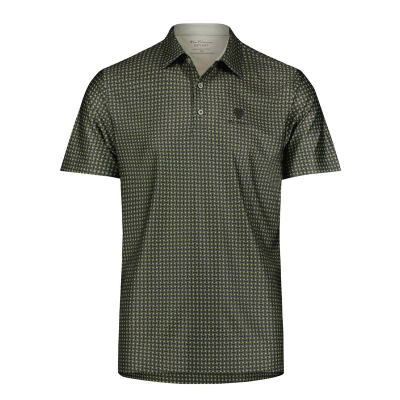 Ben Sherman - Men's Split Spot Geo Tech Polo (624001428 GRY)