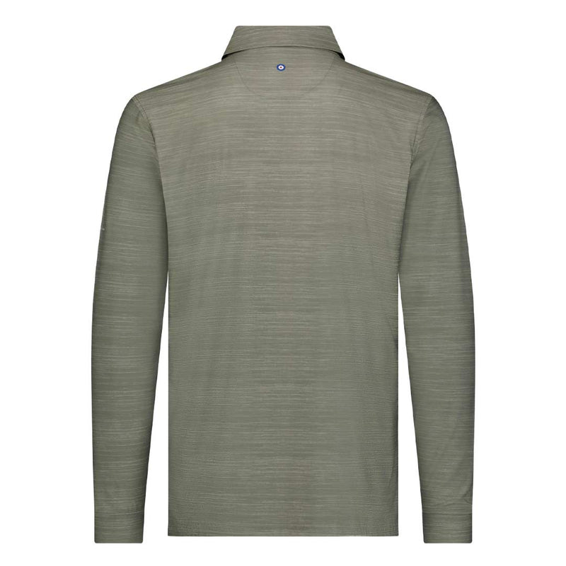 Ben Sherman - Men's Vertical Stripes Melange Long Sleeve Polo (624001420 GRY)