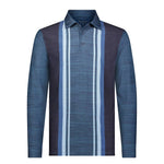 Ben Sherman - Men's Vertical Stripes Melange Long Sleeve Polo (624001420 SEA)