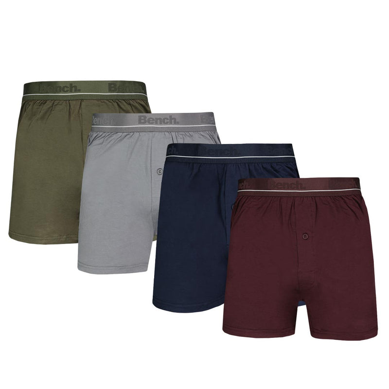 Bench. - Men's 4 Pack Ultra Soft Loose Fit Boxer Brief (BNMU051 PEAC)
