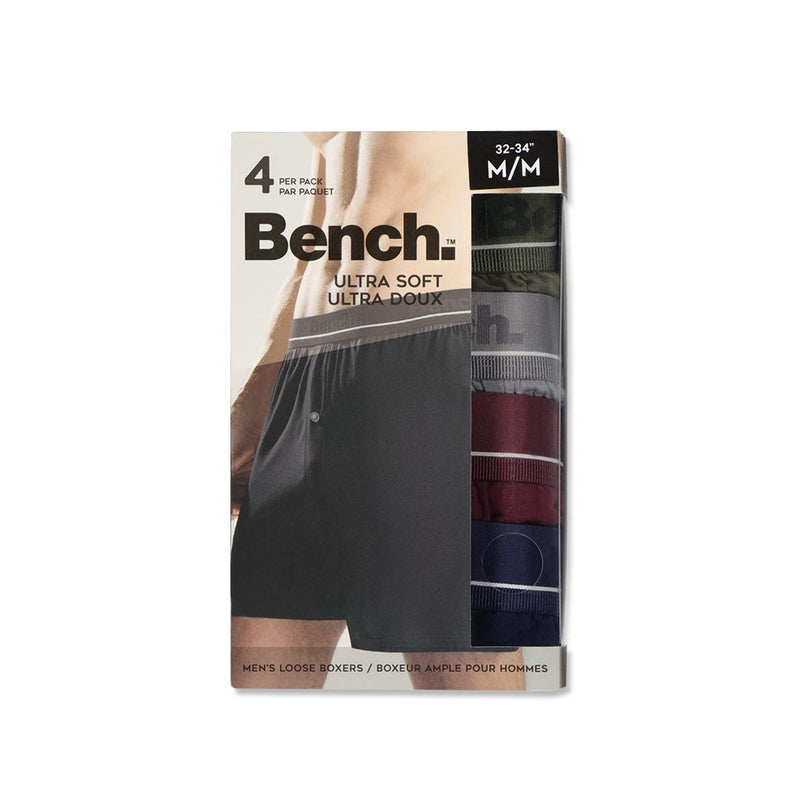 Bench. - Men's 4 Pack Ultra Soft Loose Fit Boxer Brief (BNMU051 PEAC)