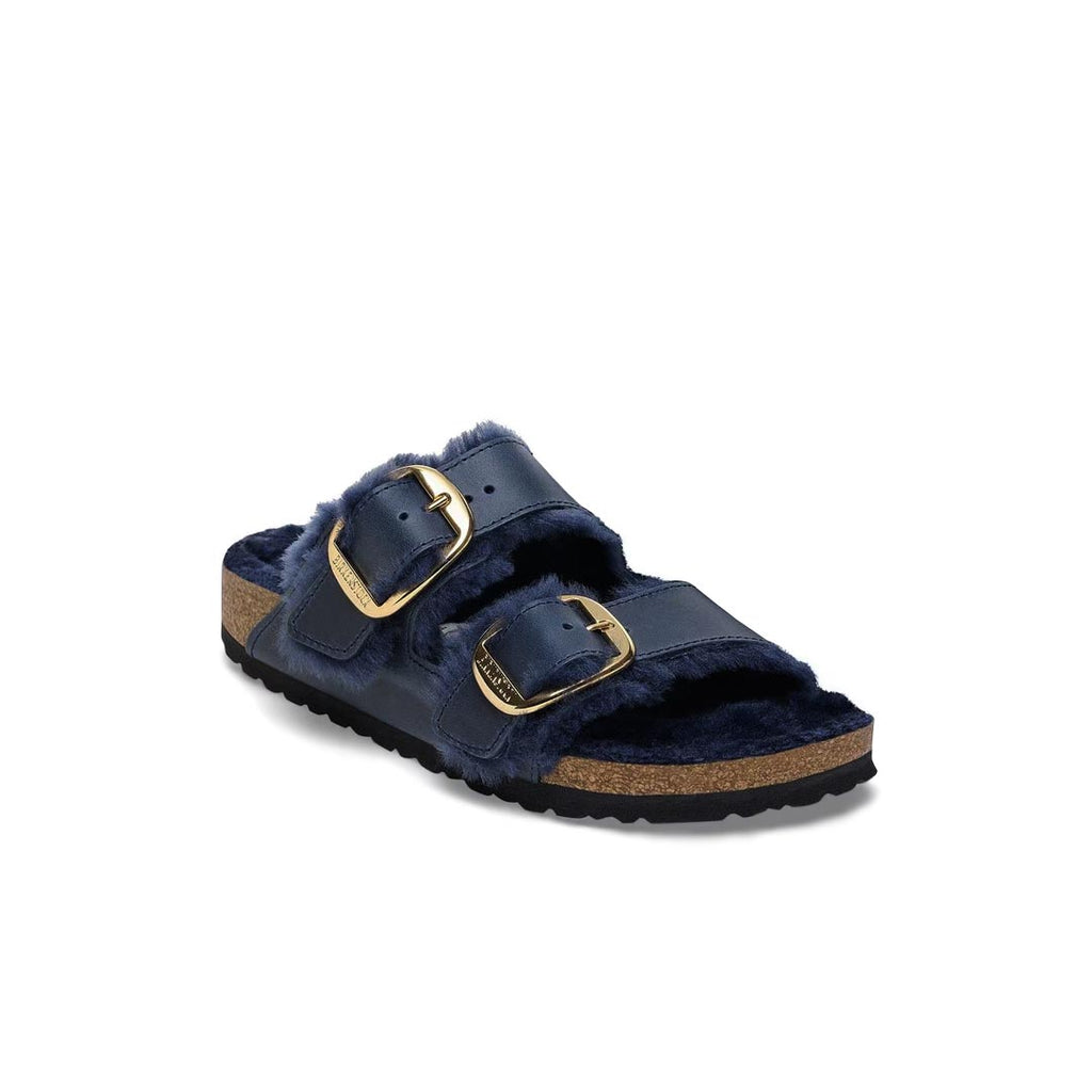 Birkenstock - Women's Arizona Big Buckle Shearling Oiled Leather Slides (Narrow) (1023139)
