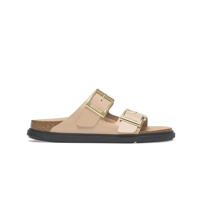 Birkenstock - Women's Arizona Droplet Buckle Natural Leather Patent Sandals (1029386)