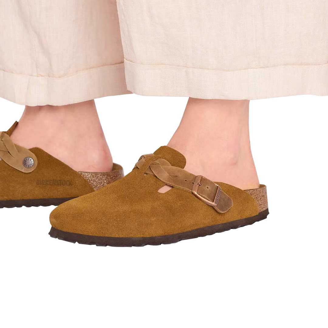 Birkenstock - Women's Boston Braided Suede Oiled Leather Clogs