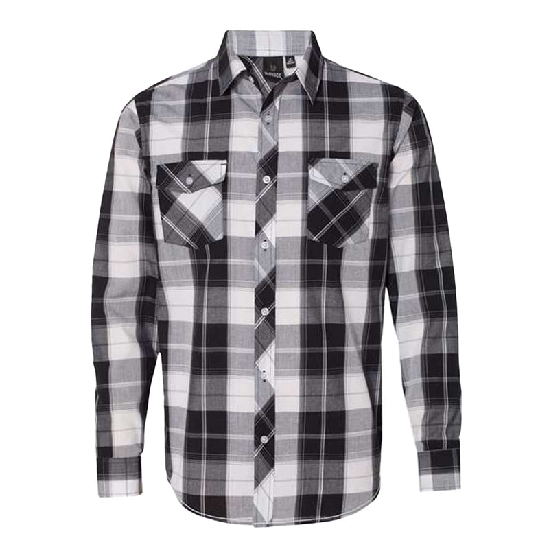 Burnside - Men's Plaid Shirt (8202 WHTBLK)