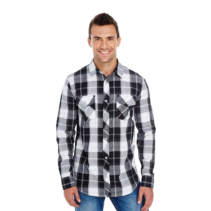 Burnside - Men's Plaid Shirt (8202 WHTBLK)