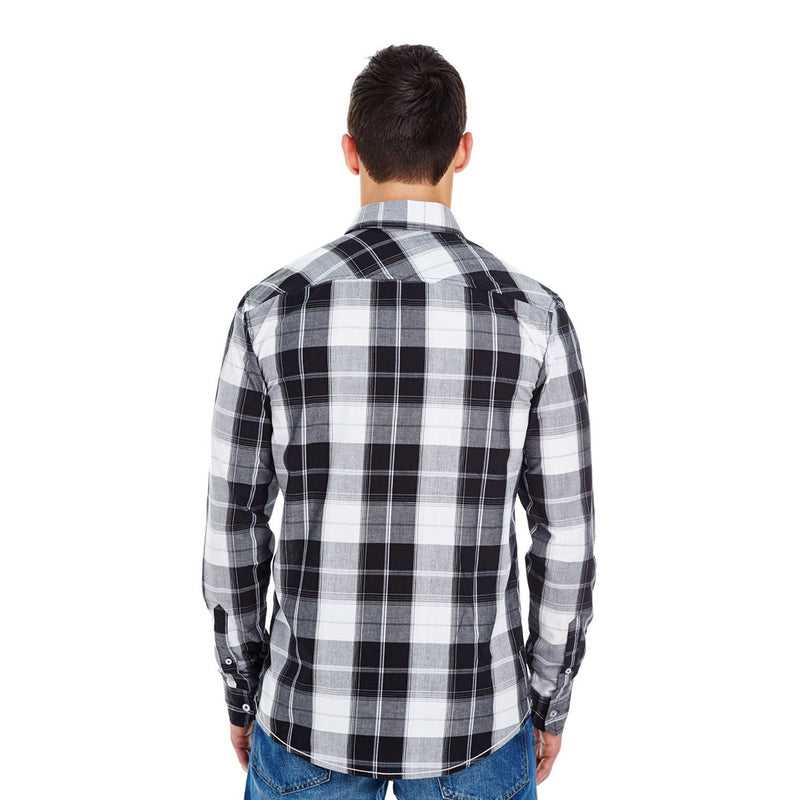 Burnside - Men's Plaid Shirt (8202 WHTBLK)