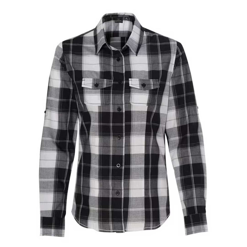 Burnside - Women's Long Sleeve Plaid Shirt (5222 WHTBLK)