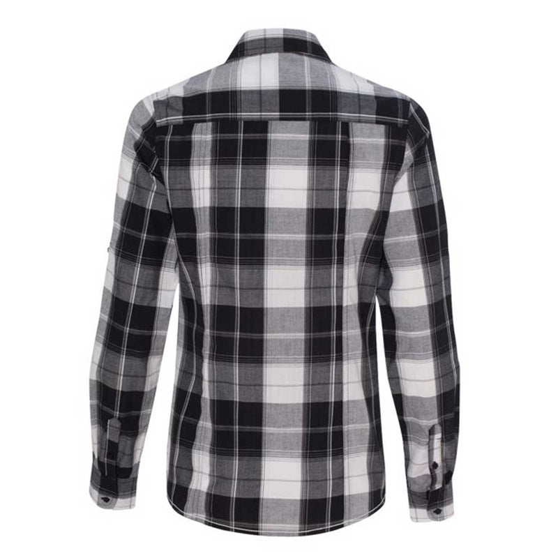 Burnside - Women's Long Sleeve Plaid Shirt (5222 WHTBLK)