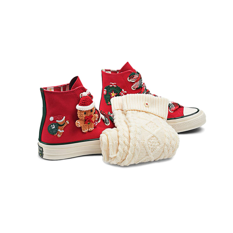 Converse -  Unisex Chuck 70 X-Mas Gingerbread & Knit Sock High Top Shoes (A12454C)