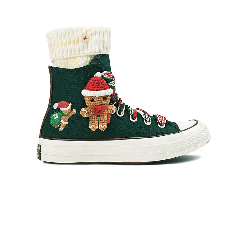 Converse - Unisex Chuck 70 X-Mas Gingerbread & Knit Sock High Top Shoes (A12455C)