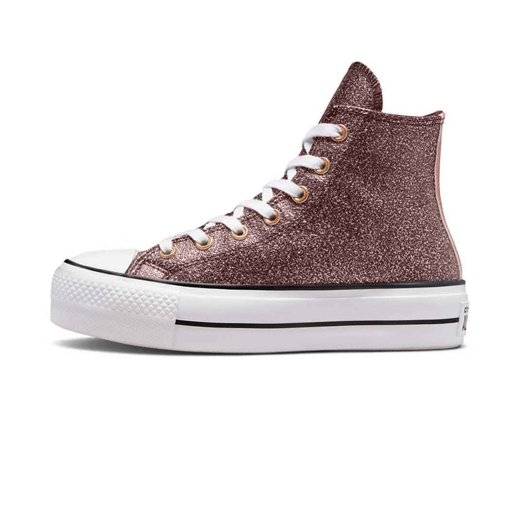 Converse - Chaussures montantes Chuck Taylor All Star Lift Platform à paillettes métalliques pour femme (A03240C) 