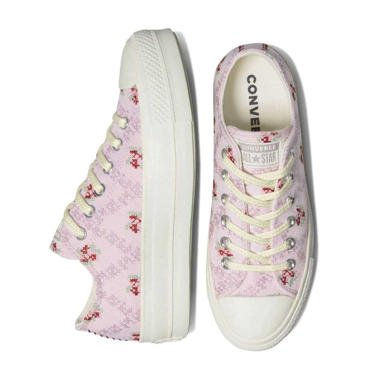 Converse - Women's Chuck Taylor All Star Platform Rose Cross Stitch Low Top Shoes (A13660C)