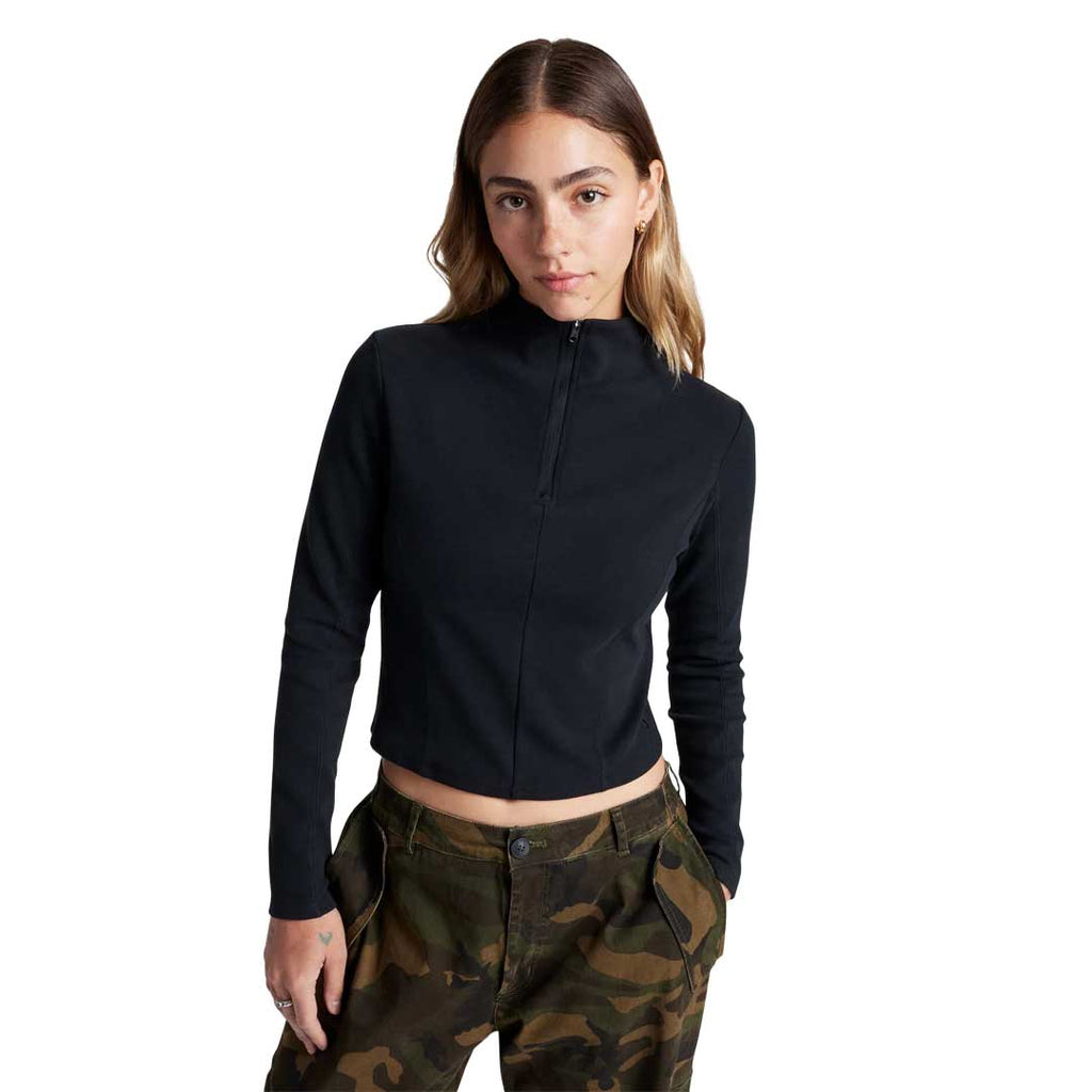 Converse - Women's Half-Zip Mock Neck Long Sleeve Top (10027392 A02)