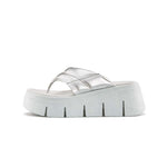Cougar - Sandales compensées en cuir Abba Luxmotion pour femme (ABBA-SLV)