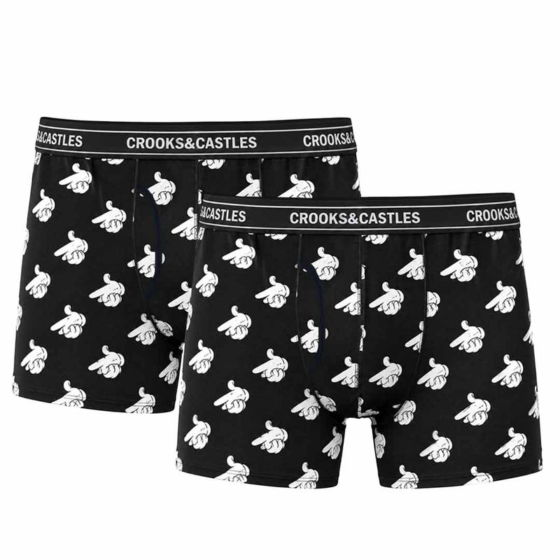 Crooks & Castles - Men's 2 Pack Airgun Boxer Briefs (QS190902 BLK)