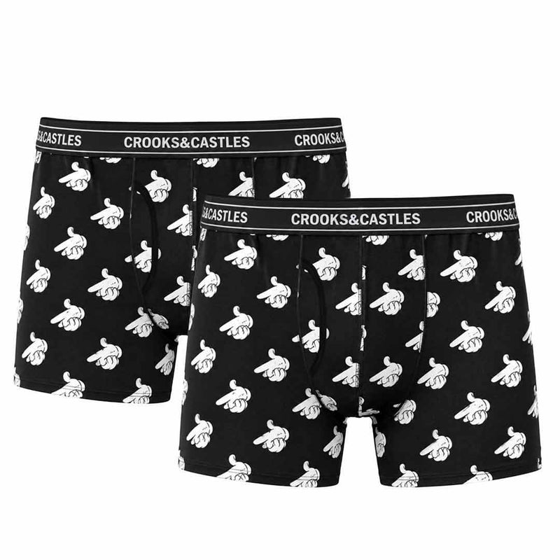 Crooks & Castles - Men's 2 Pack Boxer Briefs (AC190902 BLK)