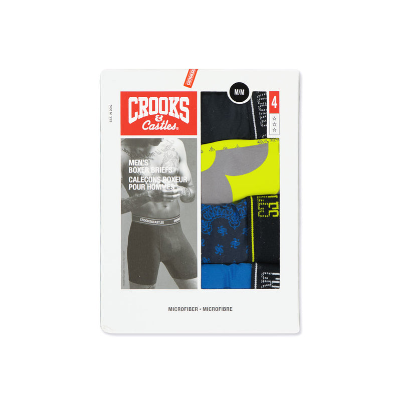Crooks & Castles - Men's 4 Pack Boxer Brief (UMCC006-IMBL)