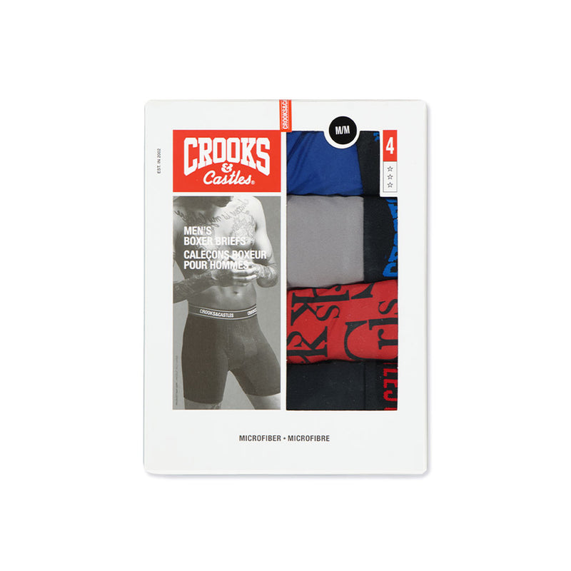 Crooks & Castles - Men's 4 Pack Boxer Brief (UMCC010-LMGS)