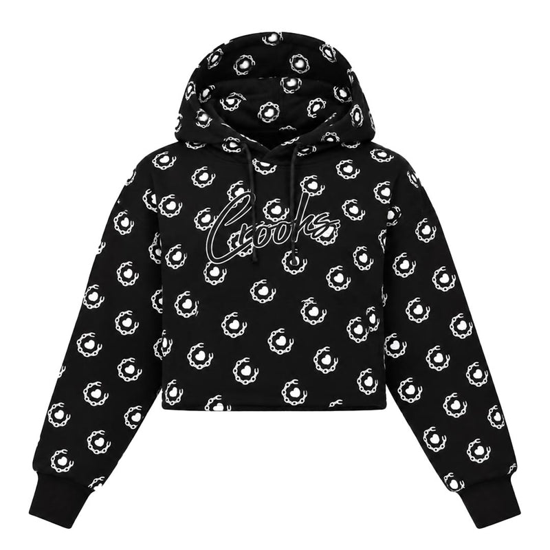 Crooks & Castles - Women's Crop Graphic Hoodie (QSL190102 BLK)