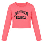 Crooks & Castles - Women's Death Row Records Cropped Long Sleeve T-Shirt (2DRL01711 CORAL)