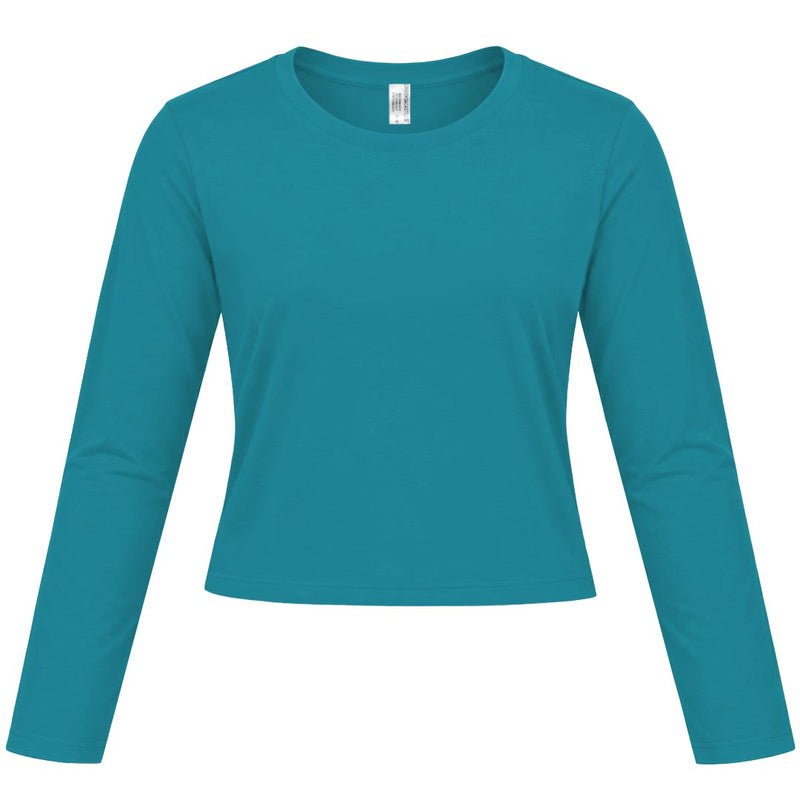 Crooks & Castles - Women's Long Sleeve Crop T-Shirt (LLCR001 HARBLU)