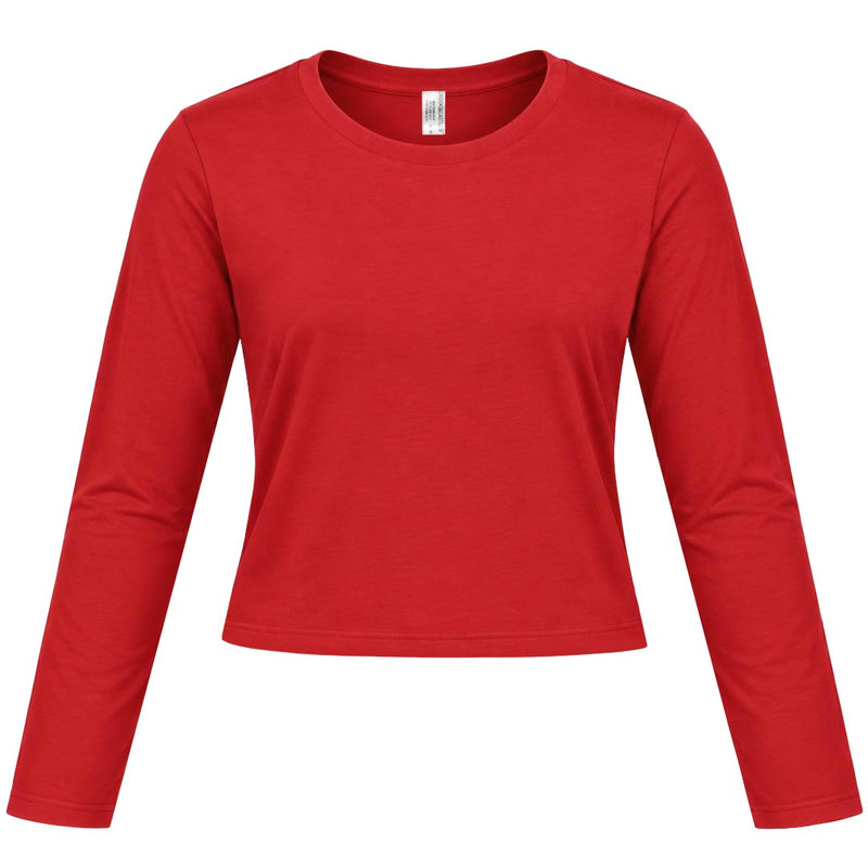 Crooks & Castles - Women's Long Sleeve Crop T-Shirt (LLCR001 RED)