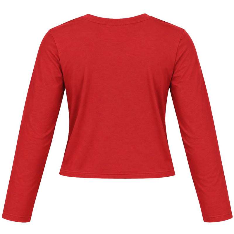 Crooks & Castles - Women's Long Sleeve Crop T-Shirt (LLCR001 RED)