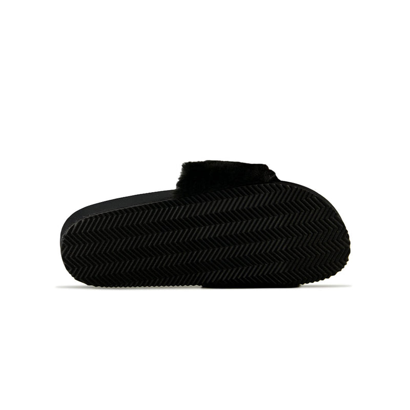 Dakota Fleece - Women's Fur Slides (FLF4287ADF BLK)