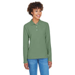 Devon & Jones  - Women's Pima Pique Long Sleeve Polo (D110W DILL)