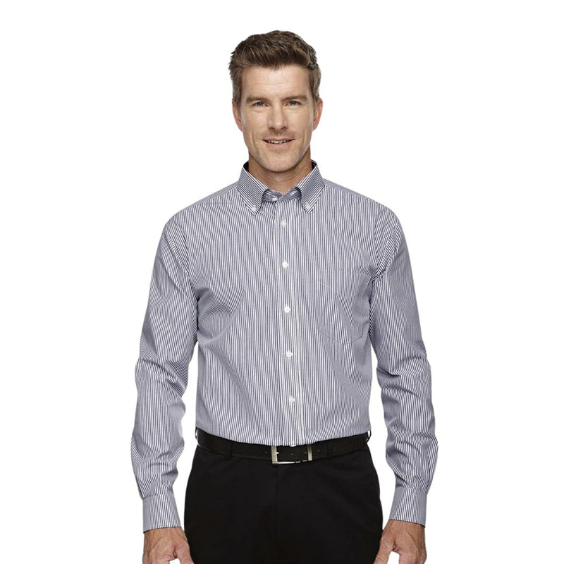 Devon & Jones - Men's Crown Collection Banker Stripe Woven Dress Shirt (D645 54)