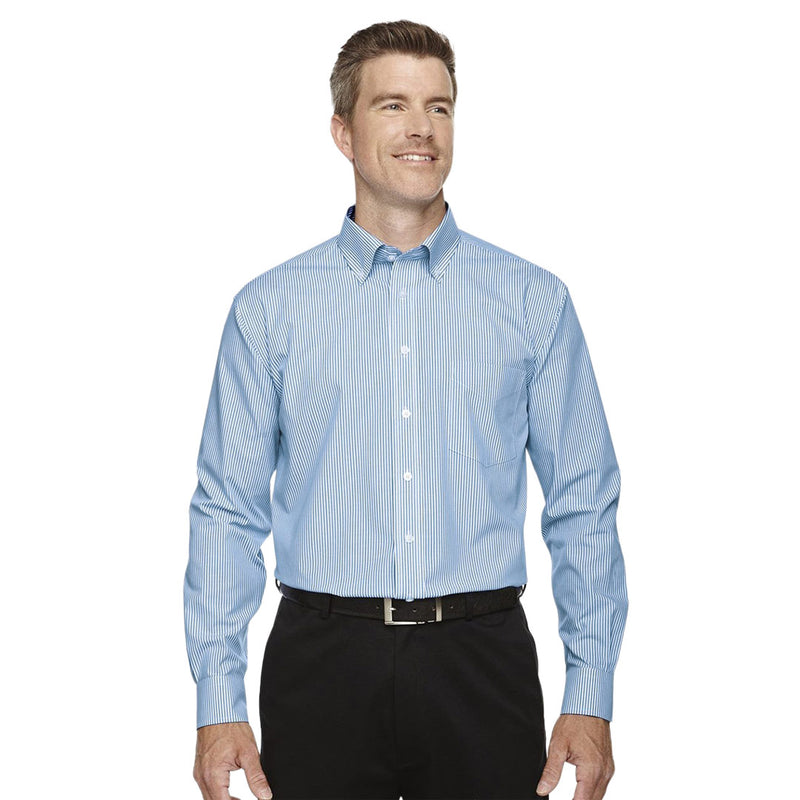 Devon & Jones - Men's Crown Collection Banker Stripe Woven Dress Shirt (D645 55)