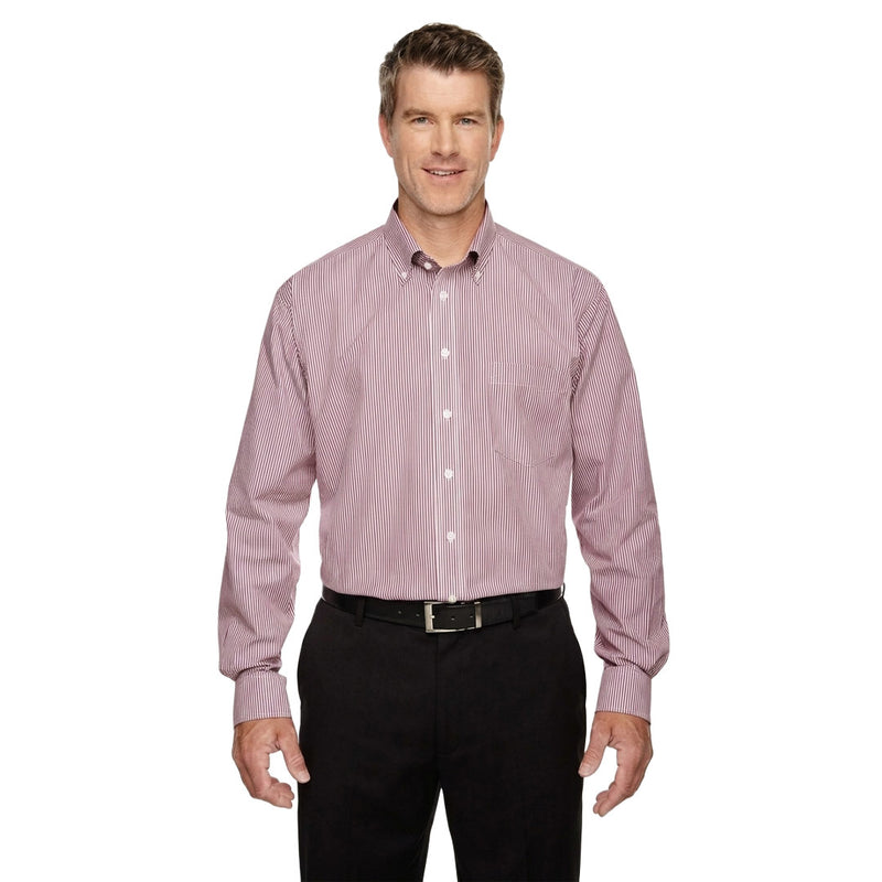 Devon & Jones - Men's Crown Collection Banker Stripe Woven Dress Shirt (D645 60)