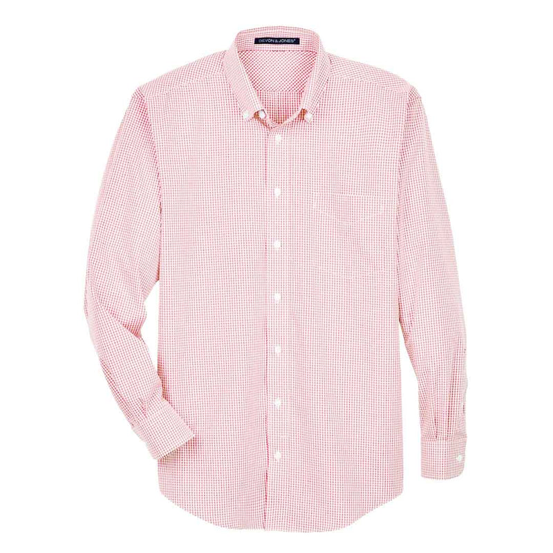 Devon & Jones - Men's Crown Collection Gingham Check Woven Dress Shirt (D640 01C)