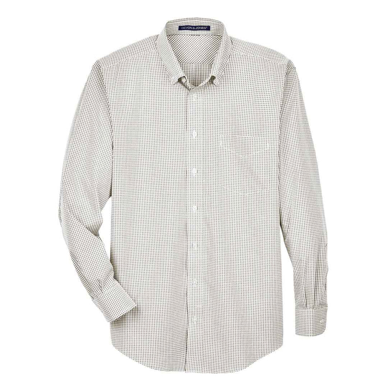 Devon & Jones - Men's Crown Collection Gingham Check Woven Dress Shirt (D640 19)