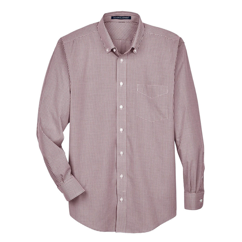 Devon & Jones - Men's Crown Collection Gingham Check Woven Dress Shirt (D640 60)