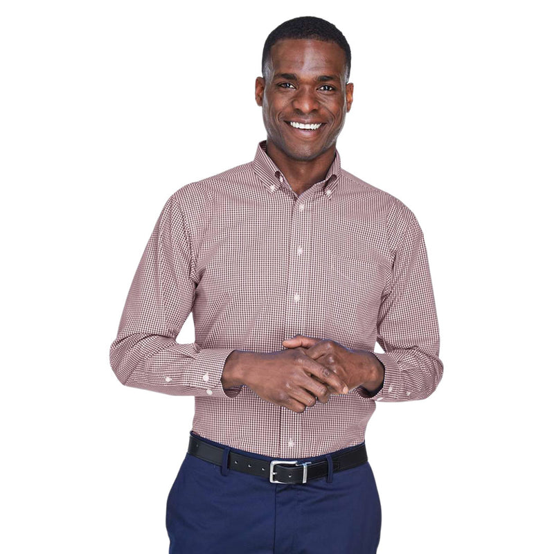 Devon & Jones - Men's Crown Collection Gingham Check Woven Dress Shirt (D640 60)