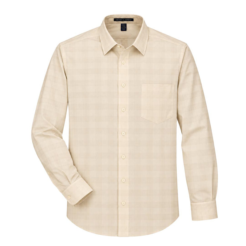 Devon & Jones - Men's Crown Collection Glen Plaid Woven Dress Shirt (DG520 84)