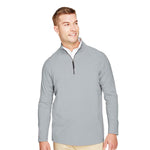 Devon & Jones - Men's Crownlux Performance Micro-Stripe Quarter Zip Pullover (DG480 BLK)